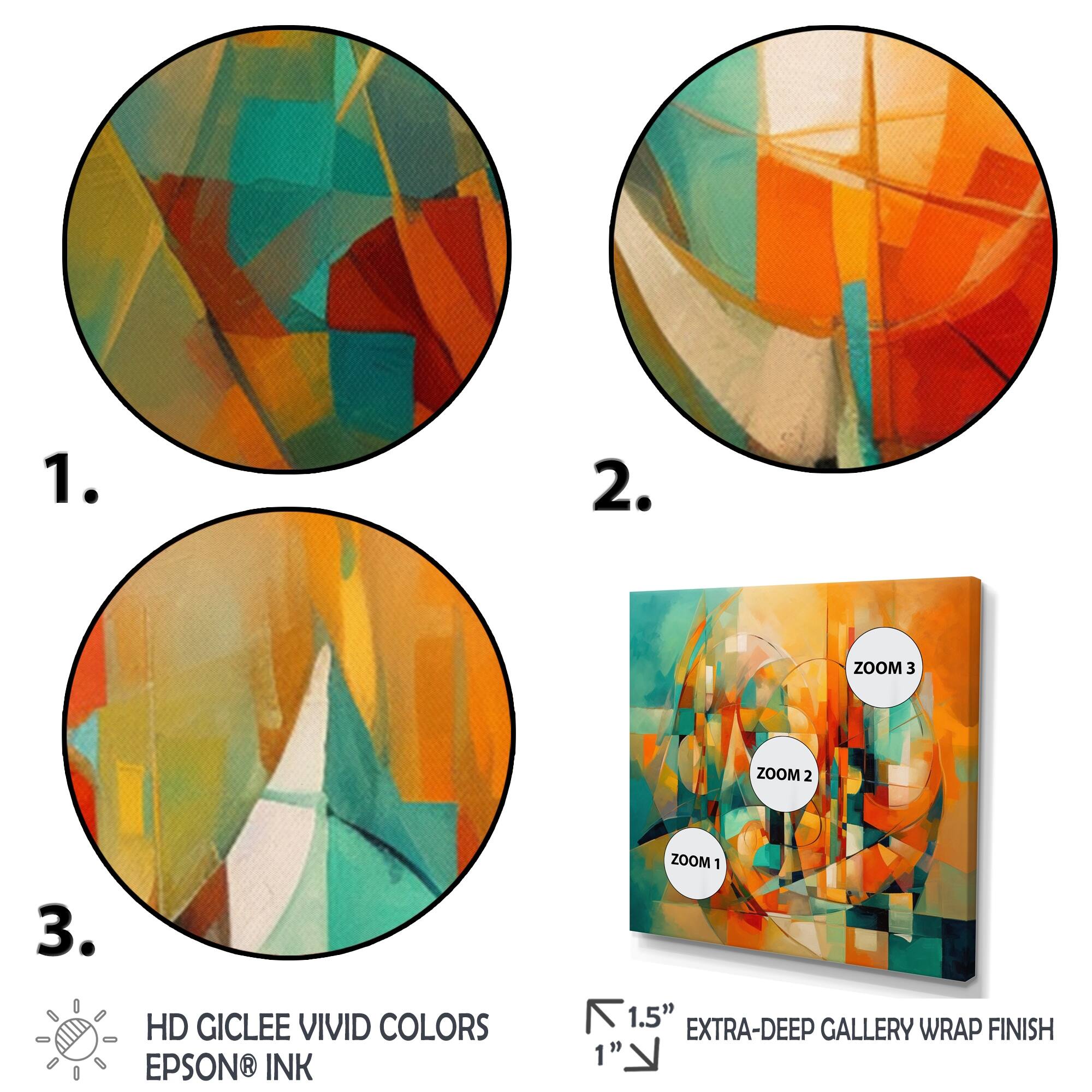 Designart "Abstracting The Cubist Form Iv" Abstract Cubism Wall Art For